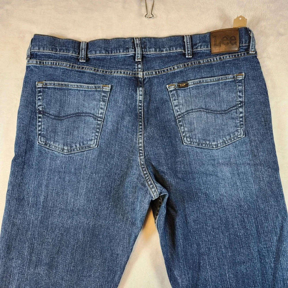Lee‎ Straight Leg Jeans Mens 42x30 Blue Excellent Stretch Denim 2008900